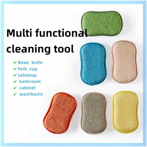 5 Stücke beidseitig verstärkte Spülschwämme für die Küche, Multifunktionale Haushaltsstofftücher zum Wasserabsorption und Ölentfernung, Spülbürste, Tasse, Schrank, Tuch, Bad Reinigung, Küche, Wohnzimmer, geeignet für den täglichen Gebrauch, aufgerüstetes Reinigungswerkzeug für Haushaltsgegenstände, kann Ölflecken, Schmutz und Wasserflecken entfernen