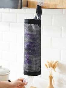 Hanging Trash Bag Holder, Plastic Bag Rack, Mesh Hanging Storage Dispenser, Wall-Mounted Storage Bag, Shoe Cover Plastic Bag Garbage Bag Organizer, Kitchen Storage Organizer, Wall-Mounted Storage Hanging Bag, Foldable, Breathable, Washable Mesh Trash Bag Dispenser/Organizer, Suitable For Home, Kitchen, Summer Beach Party, Grocery, Camping, Room Decor, Kitchen Accessories