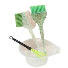 4 piezas Juego de accesorios para el peinado con brillo, peine para teñir el cabello, cepillo para teñir con aceite, cepillo de perlas falsas transparentes de un solo lado, paleta para mezclar tinte, recipiente para mechas, esenciales para la vuelta al colegio, vacaciones y viajes, accesorios para el cabello de mujer, cepillo para el peinado hacia atrás, accesorios de barbería, secador de pelo, cabello, barbería, herramientas para el cabello, productos para el cabello, secador de pelo, cabello, accesorios, productos para el cabello, herramientas para el cabello, cosas para el cabello, cuidado del cabello, cepillo para cabello rizado, barbería, accesorios de barbería, equipo de peluquería, esenciales de viaje, esencial de viaje, peinado, peluquería, cabello, viaje, productos para el cabello, herramientas para el cabello, cosas para el cabello