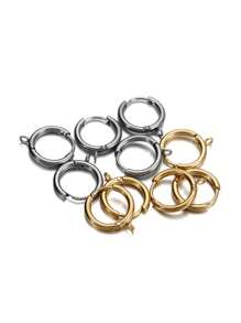 10 Stücke Edelstahl Huggie Ohrringe mit Schlaufe, runde Ohrposts mit offenem Federring für DIY Schmuckherstellung Zubehör