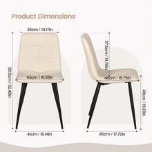 Extendable Dining Table And Chairs Set 4, 120-160cm Marble Effect Table With 4 Beige Upholstered PU Leather Chairs For Dining Room, Kitchen - Marble Dining Table + 4 Beige Chairs - View 4