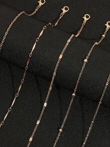 5 peças/Conjunto Tornozeleiras de Contas Empilháveis Minimalistas, Joias de Pé Elegantes para Mulheres, Adequado para Festa na Praia