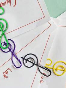 Set de 10/30/80 piezas de clips de papel con forma de nota musical, 6 colores mezclados, material de metal, accesorios de oficina con tema musical, adecuados para marcadores de libros, oficina, cuadernos escolares, útiles escolares, temporada de regreso a clases