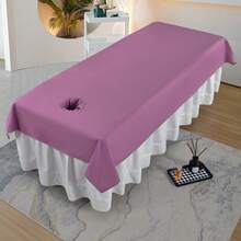 1pc Waterproof & Oil-Resistant Spa Massage Bed Sheet - Machine Washable, Polyester, Perfect For Beauty Salons