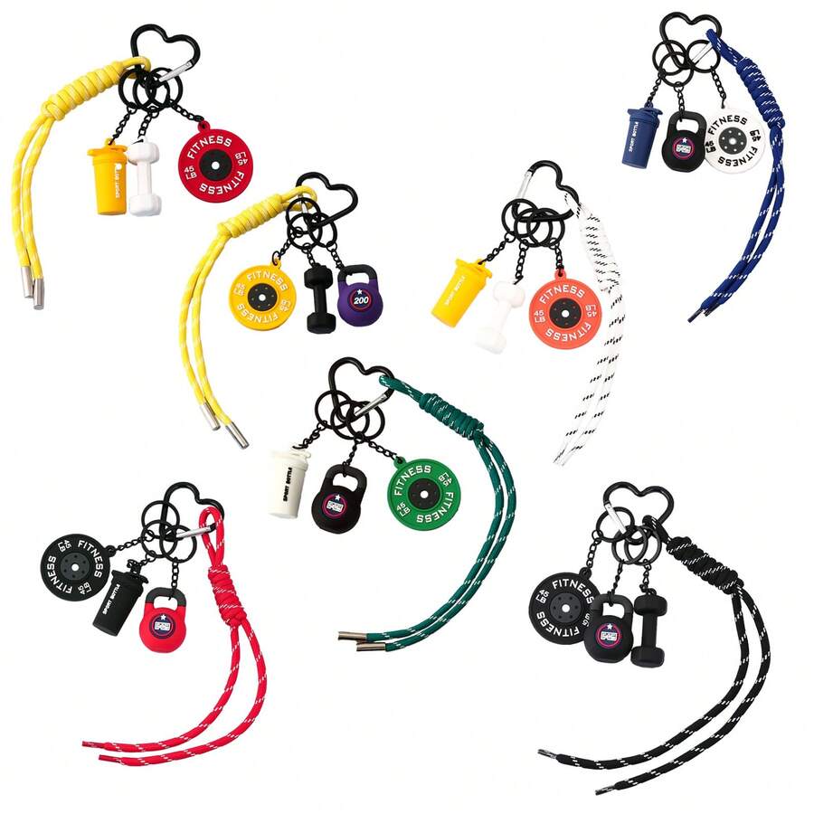 3DMini 哑铃健身壶钥匙扣 男女时尚包挂件 健身爱好者运动员包车钥匙装饰礼物 适合送给男朋友和父亲的有趣礼物 背包装饰