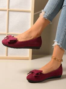 Girl's Cute Bowknot Flat Slip-On Shoes, Suitable For Teenagers