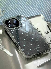 闪亮星空透明手机壳，兼容 17 Pro Max/16/15/14/13/12 Pro Max/11，可爱梦幻闪亮防震保护套，韩版风格礼物 - 滿屏小星星 - 查看 5