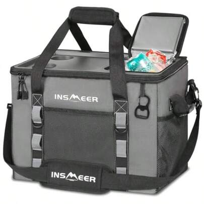 Soft Cooler Bag With Hard Shell And 2 Cup Holders Portable 40L 70 Cans Collapsible Cooler Bags Insulated With Leakproof For Travel Ice Chests And Cooler Lunch Box For Beach Camping Picnic