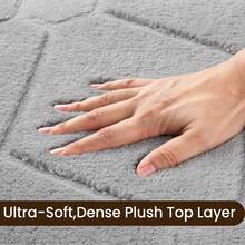 Treeboy Modern Fluffy Rugs Living Room 200x300, Grey Area Rugs For Bedroom, Modern Design Extra Large Rugs For Living Room, Machine Washable Anti Slip Fluffy Rug Shaggy Rug Cream Rug Carpets Mat For Kids Room Bedroom - Light Grey - View 2