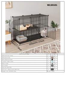 Multi-Layer Cat Cage With Litter Box, Indoor Cat Furniture, Pet Cat Home, Small Size - Multicolor - View 24