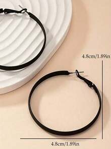 1pair European And American Style Minimalist Festival Celebration Extravagant Fashionable Large Pink Hoop Earrings Suitable For Women's Daily Wear - 粉色 - 查看 9