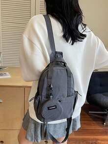 1pc Solid Color Nylon Fabric Unisex Backpack, Multifunctional Handbag Shoulder Bag, Suitable For College Students, Zipper Closure, Daily Use (With Coin Pocket), School Backpack - Multicolor - View 9