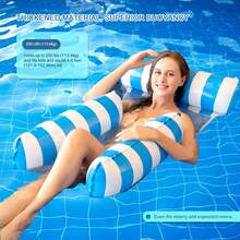 4-In-1 Pool Float (Hammock, Saddle, Lounge, Float), Inflatable Pool Floating Hammock (Free Random Color Air Pump Included), Adult Inflatable Water Hammock, Multi-Function Adult Vacation Pool Hammock, Personalized Christmas Gift (Suitable For Both Men And Women), Fun Gift For Teenagers - Multicolor - View 4