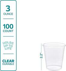 Comfy Package Plastic Cups [3 Oz - Count] – Small Disposable Drinking Cups, Mouthwash, Bathroom, Tasting & More –,-, Durable Polypropylene - 3 oz. - Trong suốt - Xem 2
