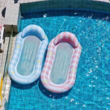 1 pieza de equipo de natación, tumbona inflable, silla flotante a rayas, cama flotante de red de hamaca acuática, balsa inflable, adecuada para playa, piscina, fiesta