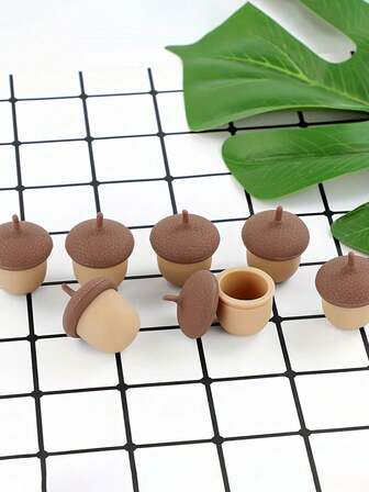 5/10 stycken söta silikonbehållare i form av en akrylfärg - läckagesäker och återfyllningsbar sminkburk med lock, kompakt bärbar förvaringslåda för smink, toalettartiklar och bodylotion - ljusbrun och krämfärgad, bärbar sminkväska