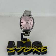 Men's Retro Vintage Classic Square Silver/Blue Watch - MCS PRATA / 玫瑰 - 查看 4