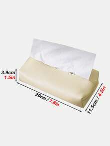 1 PC PU Leather Tissue Box (Beige/Gray/Brown/Khaki) – Nordic-Style Soft Leather Desktop Tissue Holder For Living Room, Bedroom, Study, And Home Use - Multicolor - View 11
