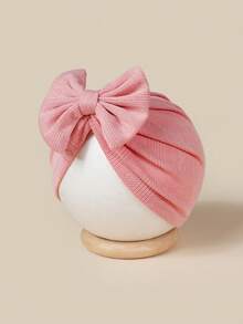 3pcs Baby & Kids Soft Breathable Diamond Pattern Cute Bow Stretchy Beanie Hats - Multicolor - View 5