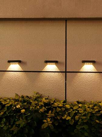 4 piezas Luces de pared solares miniatura, 1 LED/2 LED/3 LED/4 LED, luz brillante de 1000 lúmenes con sensor solar, encendido automático desde el atardecer hasta el amanecer, ahorro de energía, sin cableado, para decoración del hogar y jardín