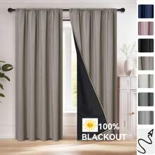 2 件遮光窗帘隔热衬里窗帘布适用于客厅、卧室、厨房、浴室、家居装饰