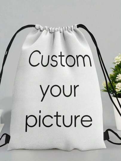1 Stück personalisierter Rucksack mit Kordelzug, exklusive Reise-Tasche mit Foto, leichter Beutel-Rucksack geeignet für Sport, Alltag, Gym, Schwimmen, Fitness, Nachmittagsclub