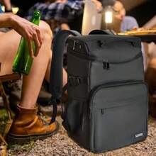Cooler Backpack 35 50 Can Backpack Cooler Leakproof Insulated Soft Cooler Bag Camping Cooler Beach Cooler Ice Chest Backpack Portable Lightweight Beach Travel Camping Lunch Backpack - Black - View 7