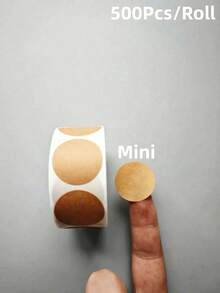 500张/1卷天然牛皮纸圆形不干胶标签分项牛皮纸圆形不干胶标签圆点贴纸1英寸圆形空白车库价格贴纸牛皮纸编码标签标签棕色天然信封封条分项名称贴纸（多种款式可供选择）旅行户外贴纸配件旅行用品一次性用品 - 白色 - 查看 4