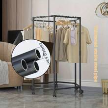 Hexagonal Rotatable Clothing Rack With Wheels, Heavy Duty Rolling Clothing Racks, Sturdy Metal Floor Standing Coat Hanger With Multiple Bars For Bedroom, Dormitory & Balcony, Floor Standing Rotatable Clothing Rack ,Portable Wardrobe Rack Hanging Clothes,Freestanding Garment Rack,Retail Clothes Display Stand, Laundry Room Organizer, Home Decor, Room Decor, Wardrobe & Closet Organizers