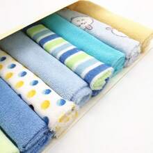 8pcs Baby Soft Towel Set, Baby Bath Towels, Children Towels (Note: Over 100 Floral Patterns, Patterns Not Shown In The Image, Assorted Patterns Will Be Sent Randomly)