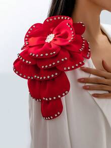 1pc Women's Versatile Multi-Layer Fabric Beaded Fashion Brooch/Shoulder Decor, Suitable For Daily, Party, Celebration, Vacation Wear, Summer New Arrival - Flower Shoulder Ornament - View 12