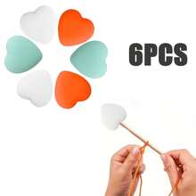 6-16pcs Silicone Heart-Shaped Knitting Needle Protectors, Knitting Accessories And Supplies For Beginners, DIY Crafts, Knitting And Crochet Tools, Needle Tip Covers In Lavender Purple, White, Grass Green, Cream, Rose Pink, Turquoise Blue - Multicolor - View 39