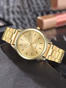 1/2/3/4/7 Stücke - Luxus Damen Quarz Uhr, Damen Edelstahl Ultradünn Mode Uhr, rundes Ziffernblatt, elegant und modisch, passend zu Alltagskleidung, vielseitige Damen Uhr für verschiedene Anlässe geeignet.