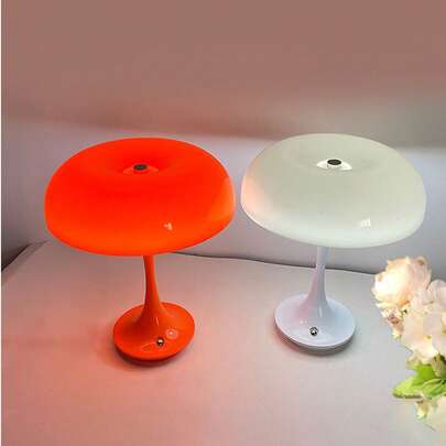 1 đèn bàn LED hình nấm hiện đại, thiết kế bằng nhựa thời trang, có thể sạc lại, 3 nhiệt độ màu và có thể điều chỉnh độ sáng, thích hợp cho phòng ngủ, phòng khách và trang trí nhà cửa, quà tặng, trang trí ngày lễ