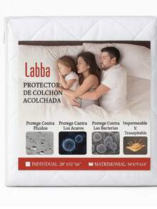 Waterproof Quilted Mattress Cover Protector For Double Beds - 白色 - 查看 3