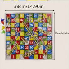 3D Snake & Ladder Board Game Set - Folding Portable Chessboard With Dice & Pieces | Family Classic Strategy Game For Teens & Adults (Travel-Friendly Indoor/Outdoor Game) - Multicolor - View 4