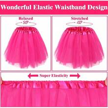 Tutu For Women Adults 5 Layered Tulle Skirt Halloween Tutu Skirts For Women 80S Tutu Adult Tutus Fluffy Skirt Running - 亮粉色(15.7吋長) - 查看 5