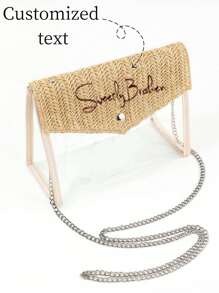 个性化刺绣名字化妆包、带纽扣和化妆刷的透明洗漱单肩包、旅行化妆包、个性化储物包、多功能、装饰性、带字母图案、单色、精致、时尚、复古、现代、多彩、休闲、基本风格、柔软、独特、可定制、个性化、定制。 - 卡其色 - 查看 2