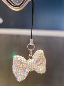 Pink Full Diamond Cherry Phone Pendant Shining Full Diamond Cute Cherry Phone Hanging Rope Cute Gourd Phone Hanging Rope - Multicolor - View 8