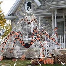 Decoración de araña de 200cm para Halloween, araña peluda realista para decorar jardín, casa embrujada y exteriores para Halloween