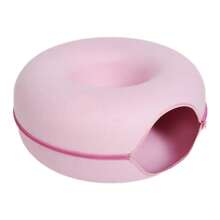 Donut Cat Bed For 2 Cats Pet Cat Tunnel Toys Kitten House Basket Interactive Play Toys For CatsFelt Rabbit Cave Nest