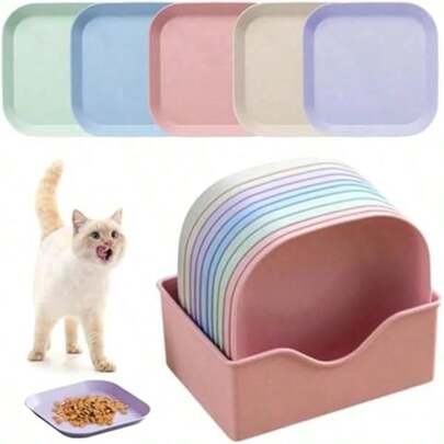 11 st/set platta kattskålar, färgglada kattmatskålar, set, bröllopsdekoration, juldekoration, födelsedagsdekoration, födelsedagspresent, julbordsdekorationer, jul, juldekorationer, julklappar