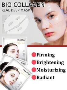 MOOYAM Set de 4 mascarillas faciales de colágeno BIO con efecto antiarrugas y lifting -Fórmulas de cuidado de la piel coreanas hidratantes, mascarilla facial de hoja para una profunda hidratación