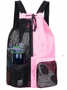 1pc Large Capacity Gym Bag Travel Bag Swimming Bag, Dry And Wet Separation/With Shoe Compartment Handbag Women Men Travel Luggage Bag Sports Fitness Bag Breathable Sports Backpack Yoga Mat Bag Swimming Canvas Striped Travel Office For Swimming Lessons, Yoga Class, Beach Day, Vacation & Workout Sport Bag For Sports For Fitness For Exercise For Vacation For Women For Men Travel Essential Yoga Bag - Multicolor - View 8