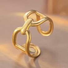 1pc Fashionable C-Shaped Finger Ring, Simplistic Elegant Letter D Ring For Daily Wear, New Product