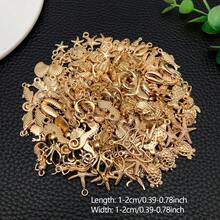 20/50/100pcs Random Mix Marine Biology Series KC Gold Pendant Jewelry Making DIY Keychain Earrings Pendant Various Design Charms For Jewelry Making Bracelets Necklace