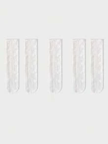 1双/5双女夏季超薄碎花透明冰玻璃丝长筒韩版蕾丝中筒水晶袜洛丽塔袜 - 彩色 - 查看 4