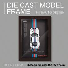 modelgt 1 pieza 31.5cm(L)X22.5cm(A)X7cm(H) Modelo de Coche de Carreras a Escala 1:32 en Aleación Metálica 3D, Decoración Mural de Arte Realista de Coche de Carrera, Exhibición de Coleccionista