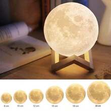 1pc Moon Lamp, 3D Moon Night Light With Base Galaxy Light, Soft Warm White Nightlights For Home, Decorative Night Light For Home Decor, Suitable For Boys, Girls - Yellow - View 12