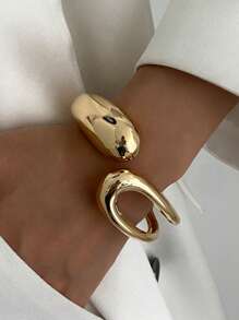 1 Peça Vintage Bracelete de Gargantilha Criativa de Moda Exagerada de Metal Geométrico Assimétrico com Design de Gota d''Água Oca, Joia Punk Minimalista Grossa, Adequada para Uso Diário, Férias, Diferentes Festas e Acessório de Banquete para Mulheres